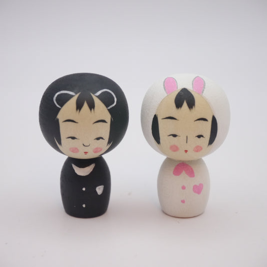 Kokeshi doll by Akira Suzuki Rabbit Bear