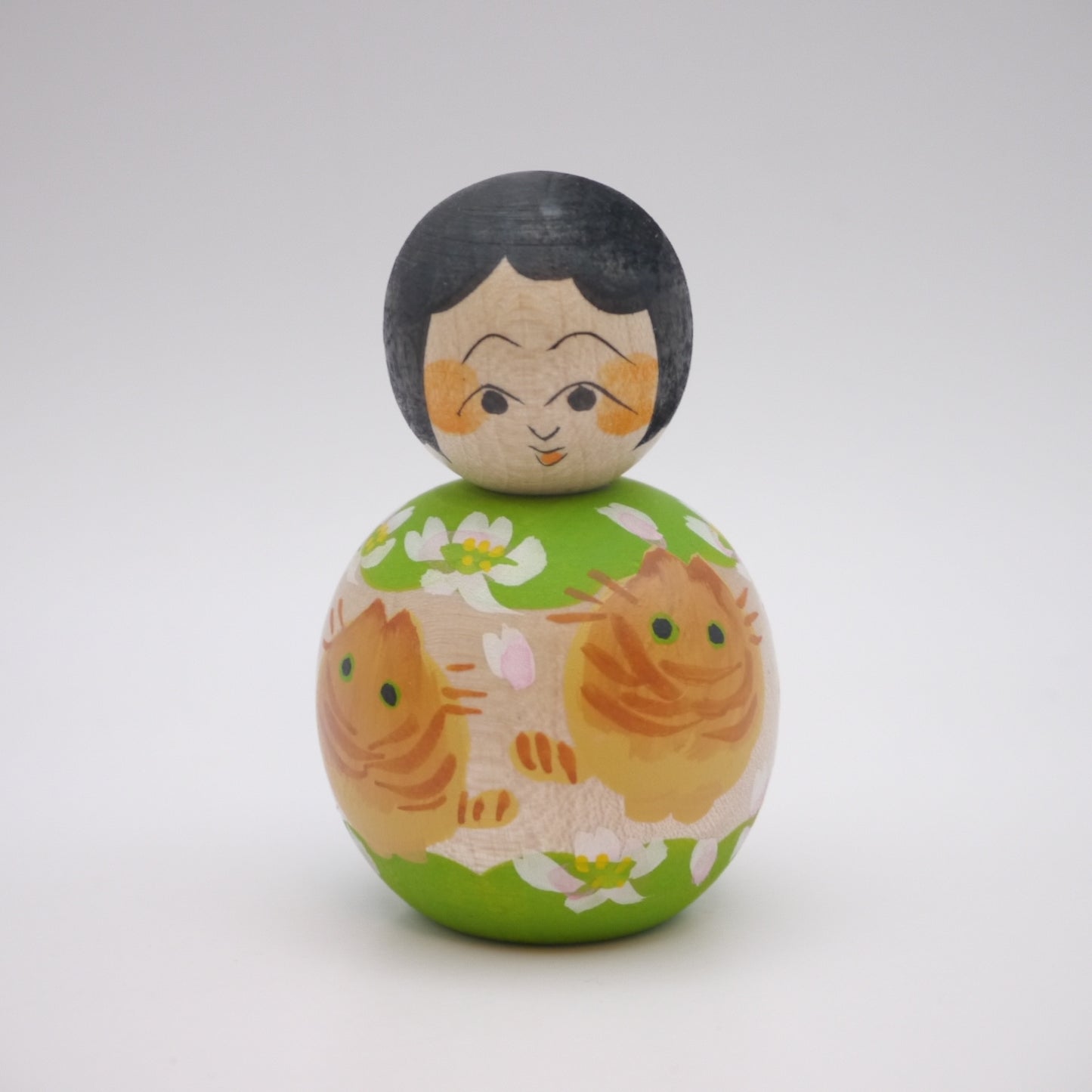 Kokeshi doll by Kaede Shida Cat Sakura