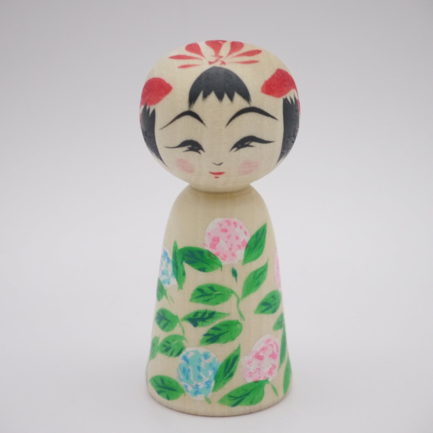 Kokeshi doll by Teruyuki Hiraga Hydrangea Small