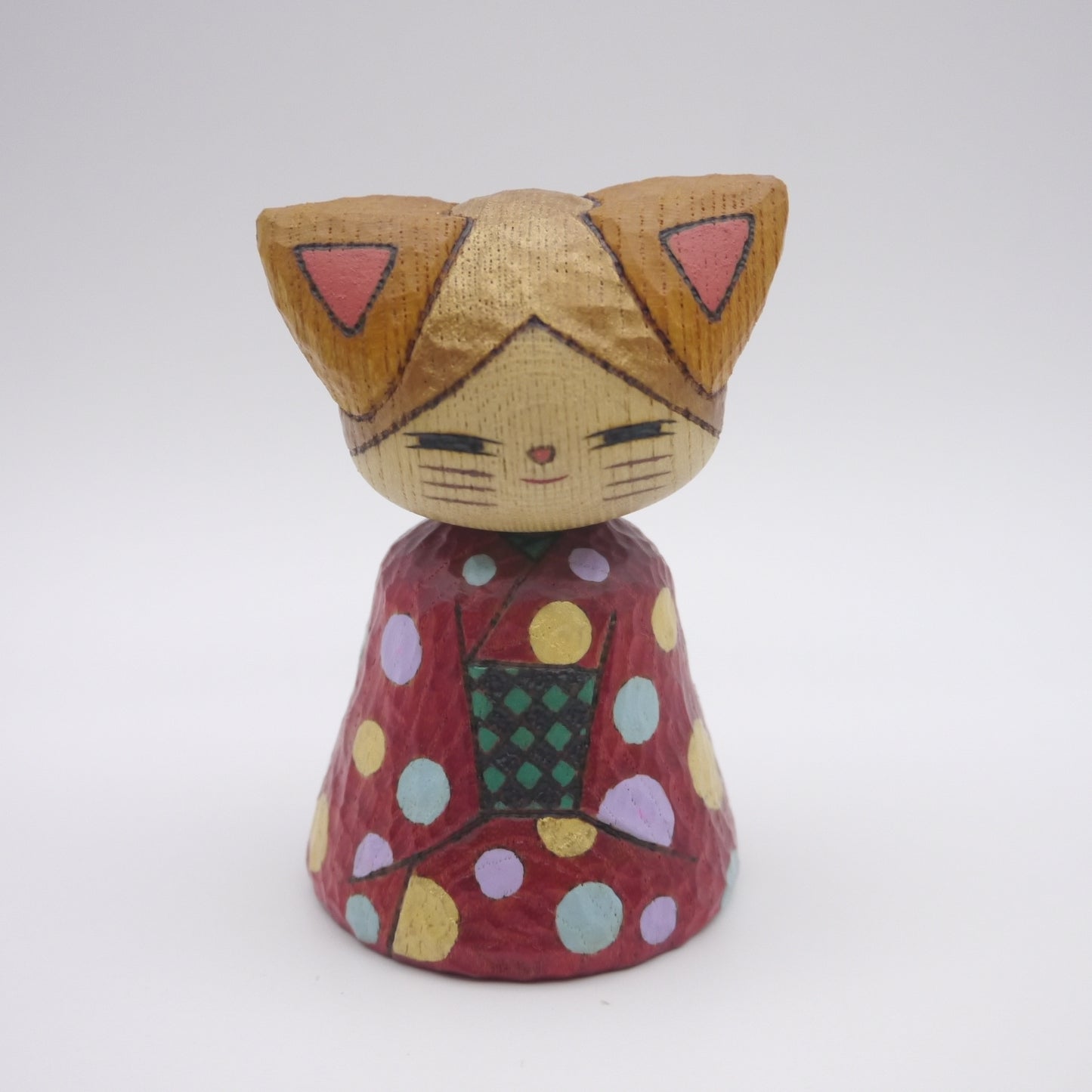 Kokeshi doll by Kunihiko Watanabe Cat 01