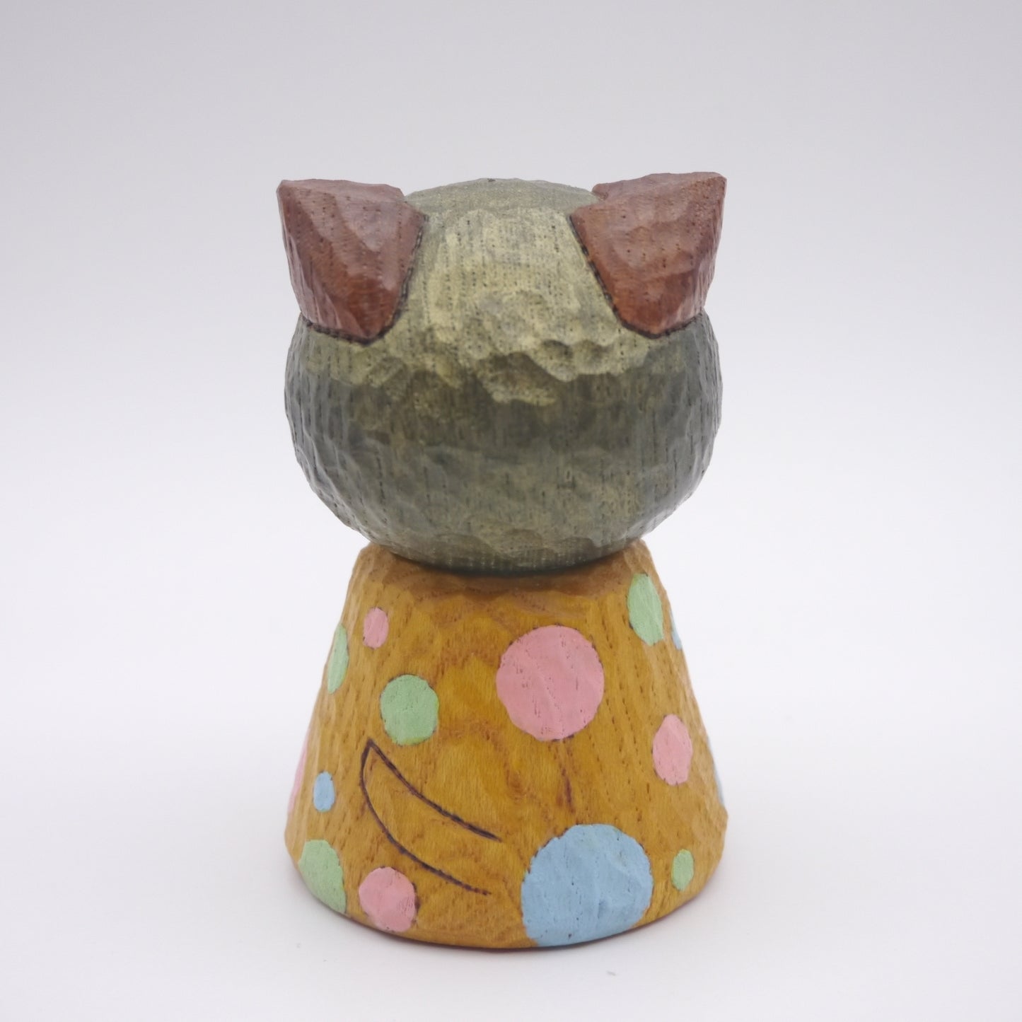 Kokeshi doll by Kunihiko Watanabe Cat 02