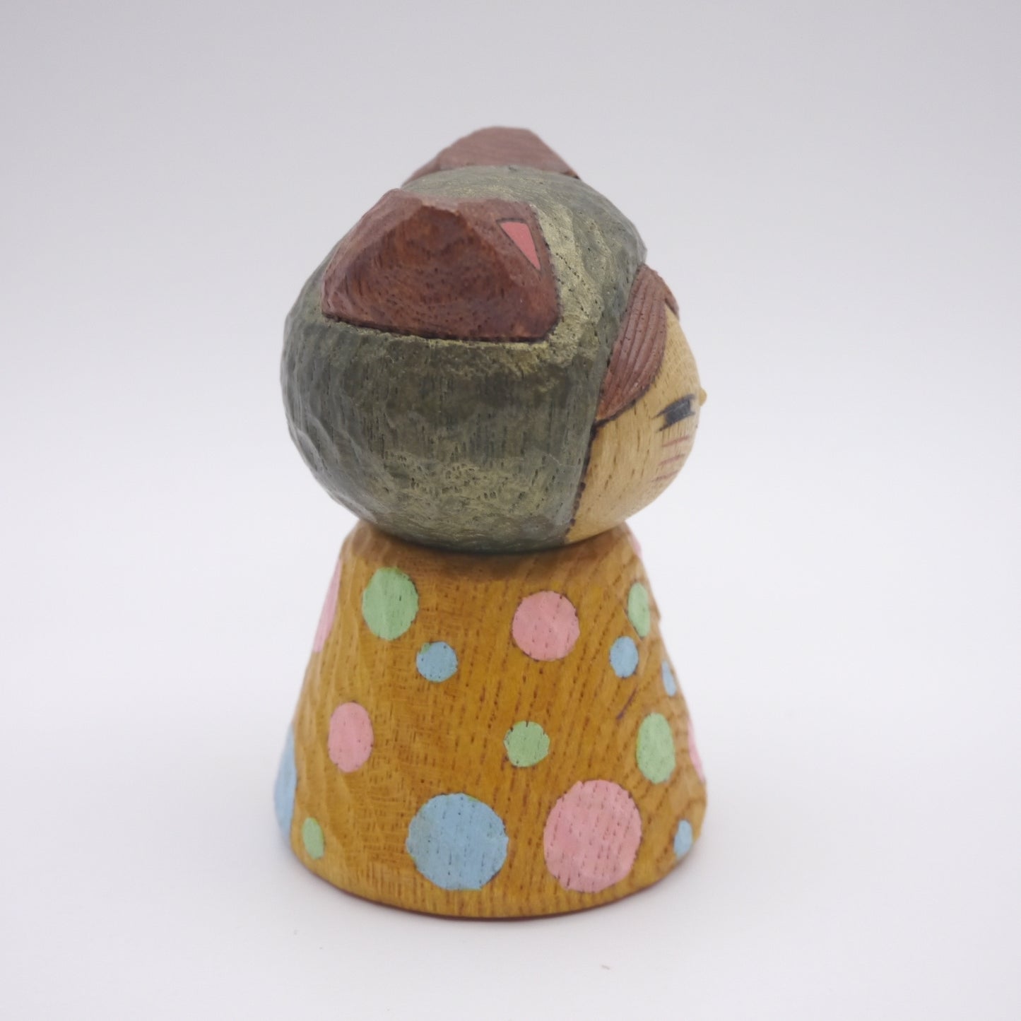 Kokeshi doll by Kunihiko Watanabe Cat 02