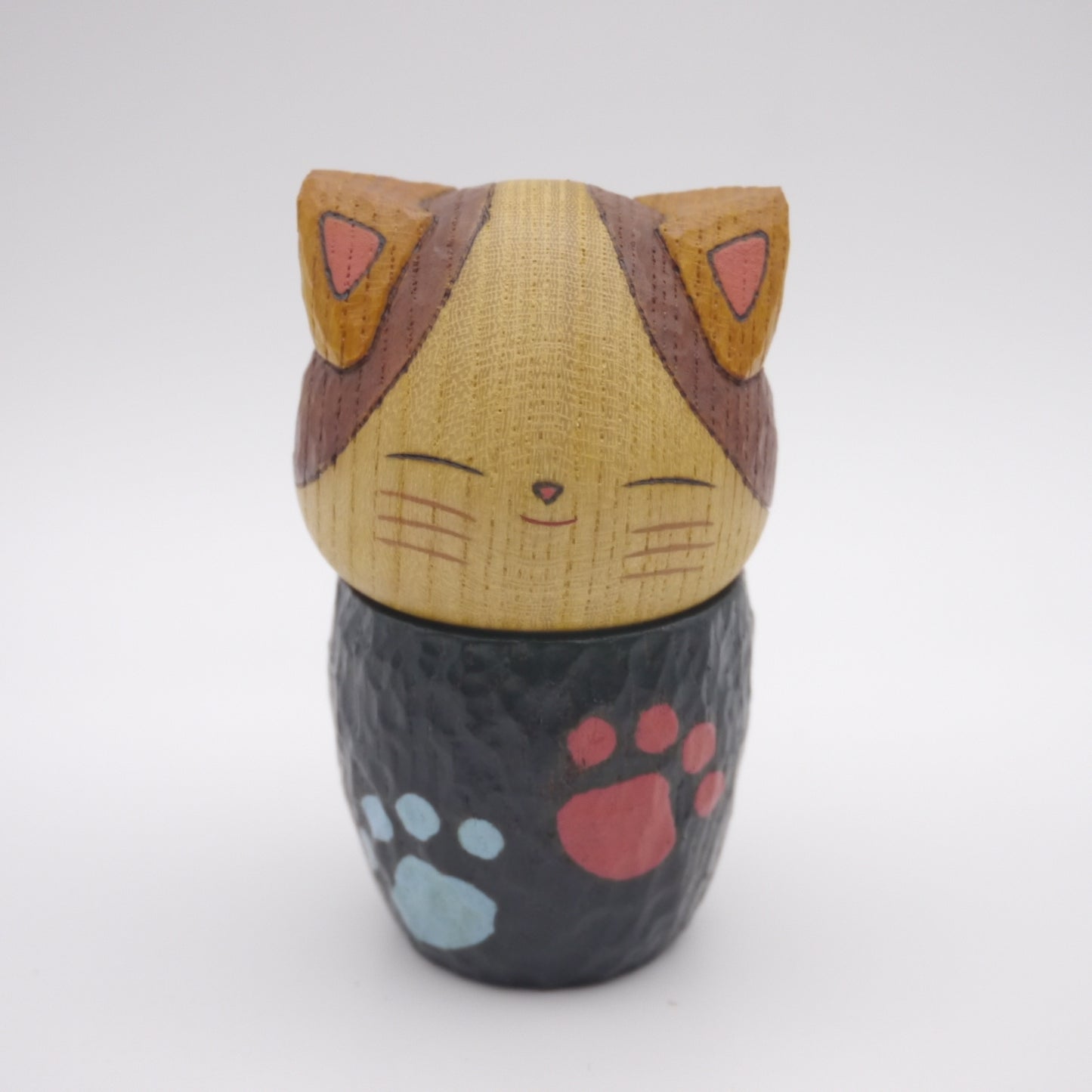 Kokeshi doll by Kunihiko Watanabe Cat 05