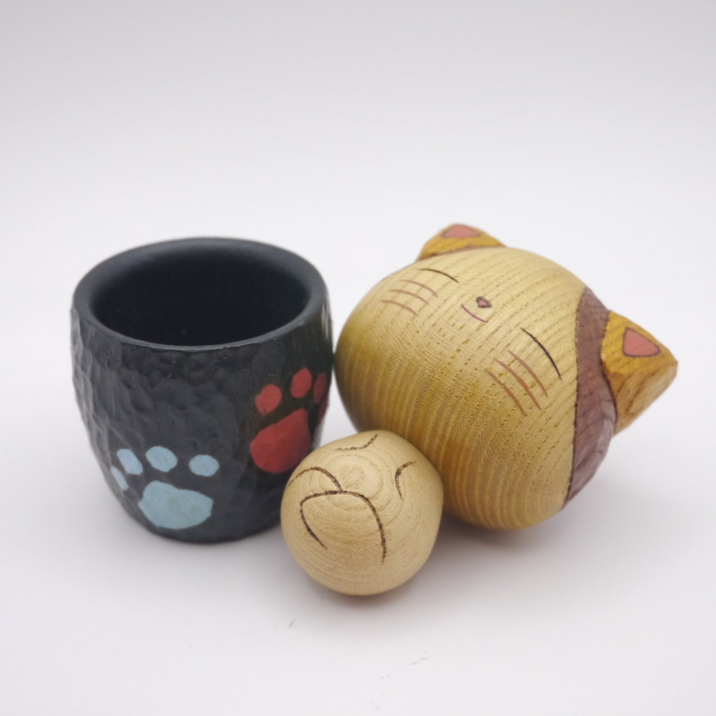 Kokeshi doll by Kunihiko Watanabe Cat 05