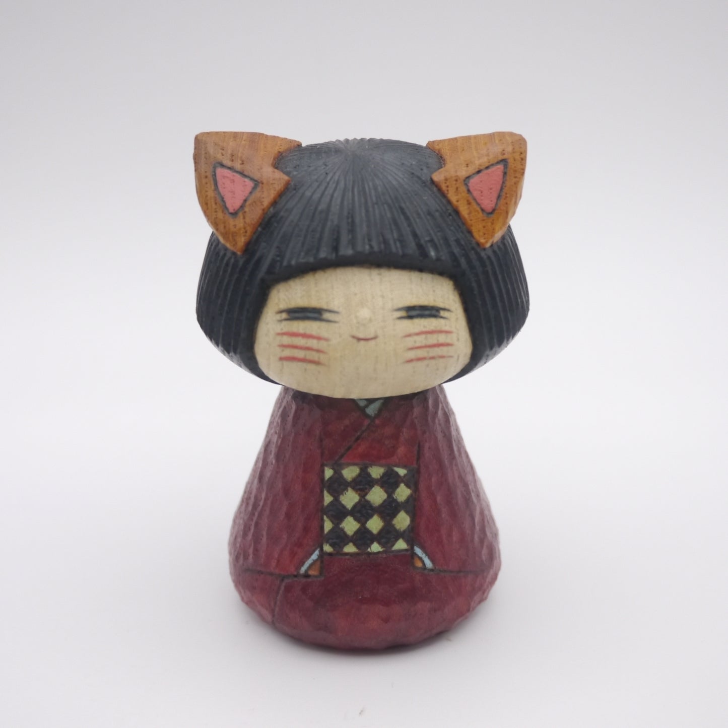 Kokeshi doll by Kunihiko Watanabe Cat 03