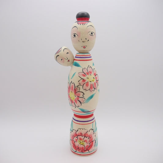 22cm Kokeshi doll by Fumio Kakizaki Babysitting