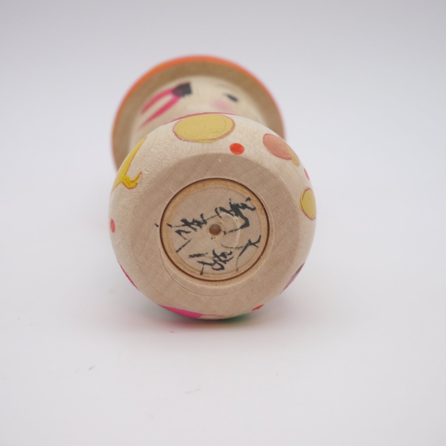 Kokeshi doll by Kikuhiro Shida Mushroom Orange