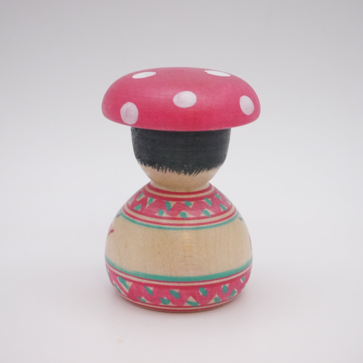 Kokeshi doll by Kikuhiro Shida Mushroom Pink