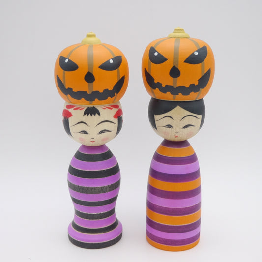 Kokeshi doll by Teruyuki Hiraga Halloween Pumpkin