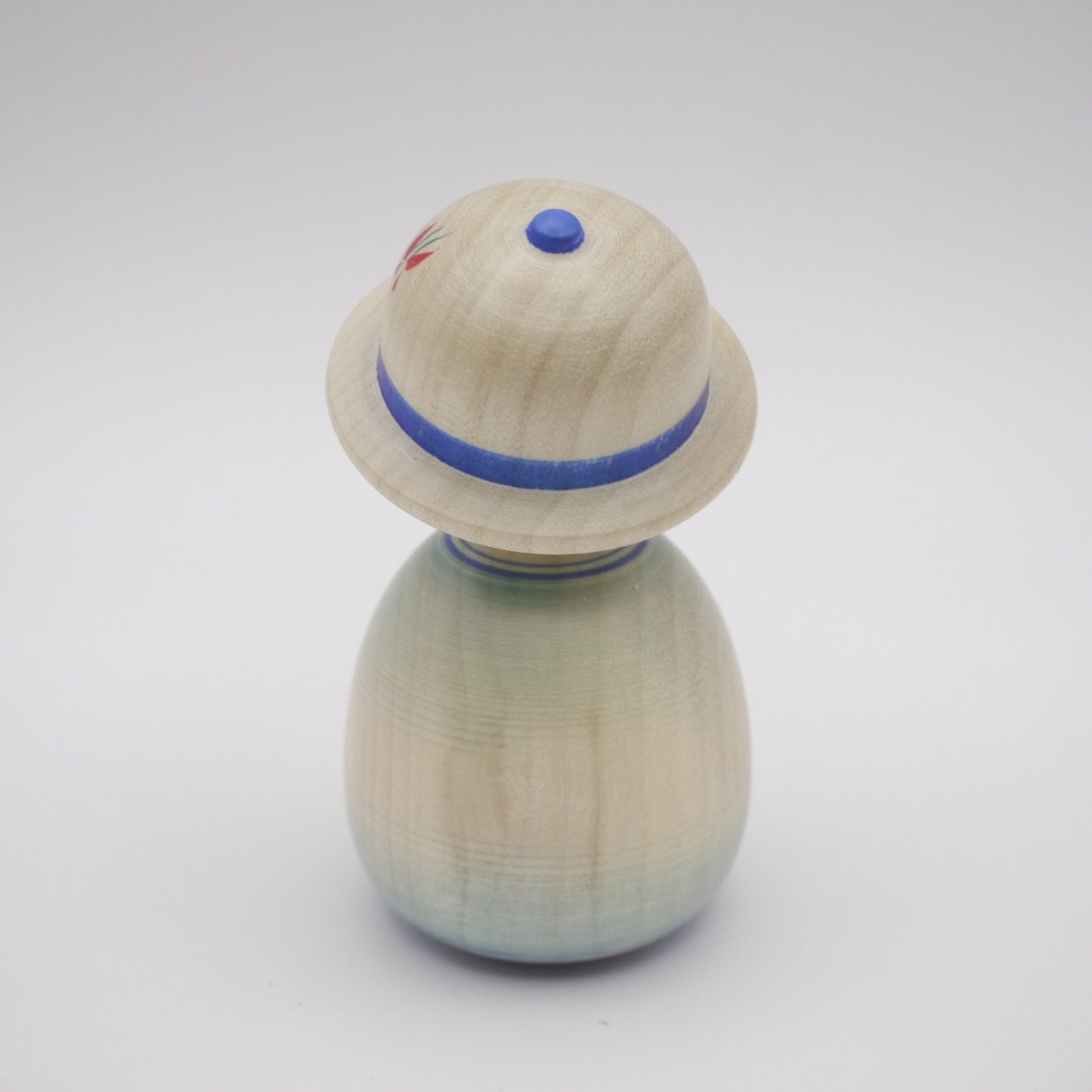 Kokeshi doll by Yoshinobu Kakizawa Blue Hat