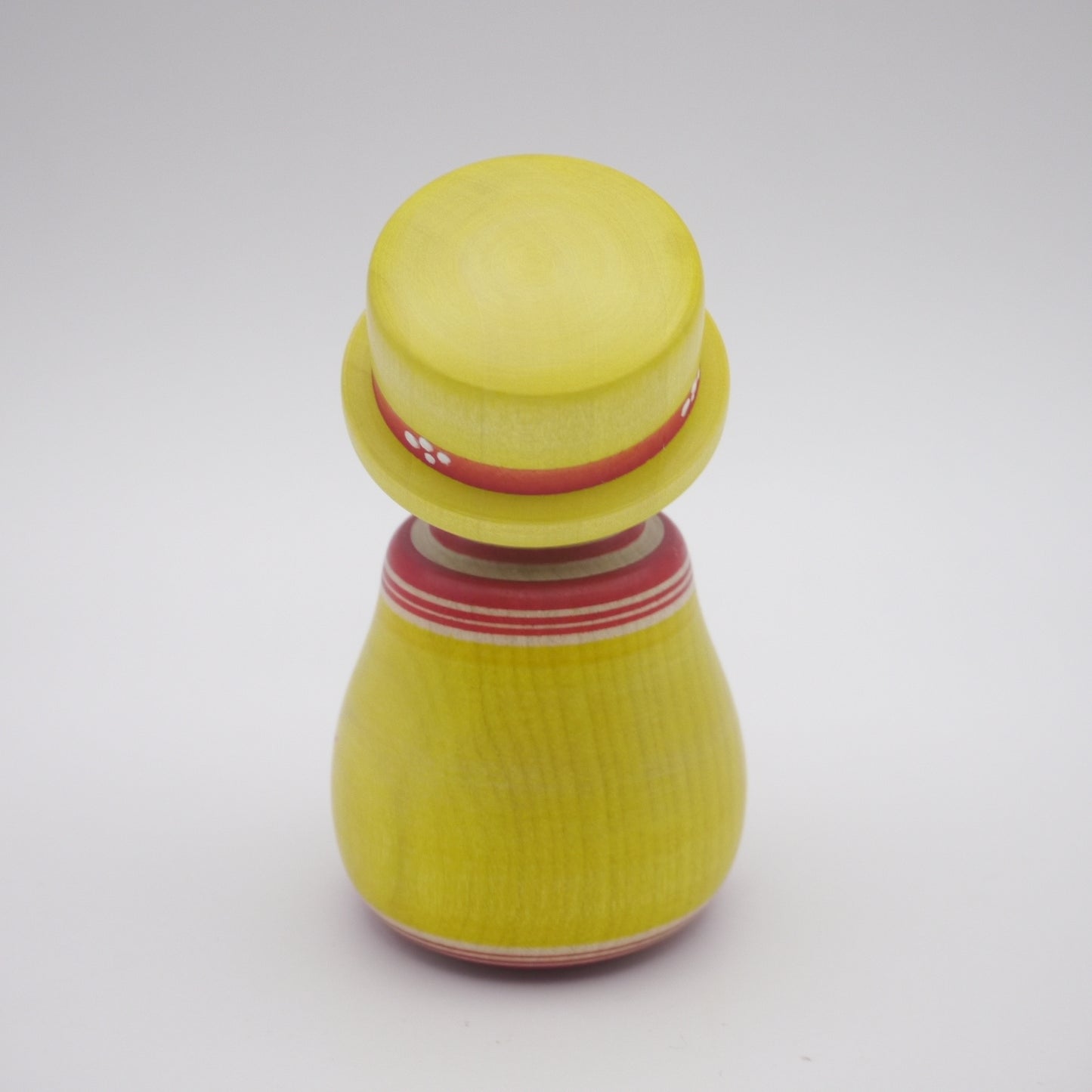 Kokeshi doll by Yoshinobu Kakizawa Yellow Hat