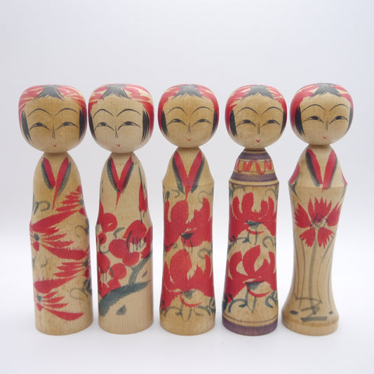 Kokeshi doll by Eitaro Sato Set of 5