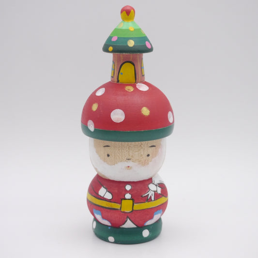 Kokeshi doll by Kikuhiro Shida Mushroom Santa Xmas