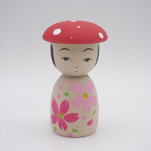 Kokeshi doll by Kikuhiro Shida Mushroom