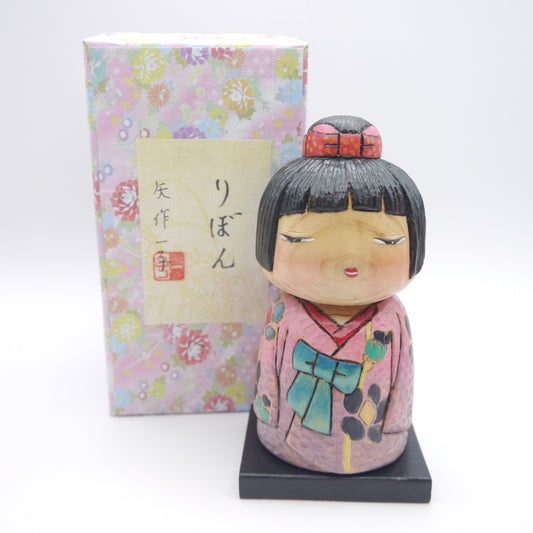 Kokeshi doll by Ichiko Yahagi "りぼん"