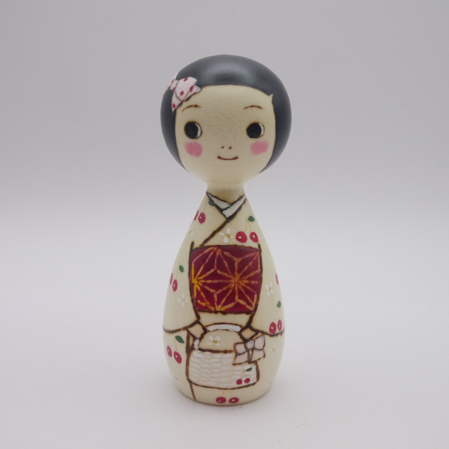 31 Kokeshi doll by Izumi Oki "サクランボ"