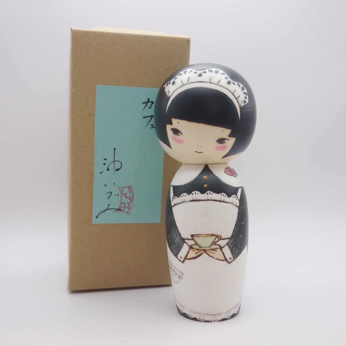 56 Kokeshi doll by Izumi Oki "Cafe"