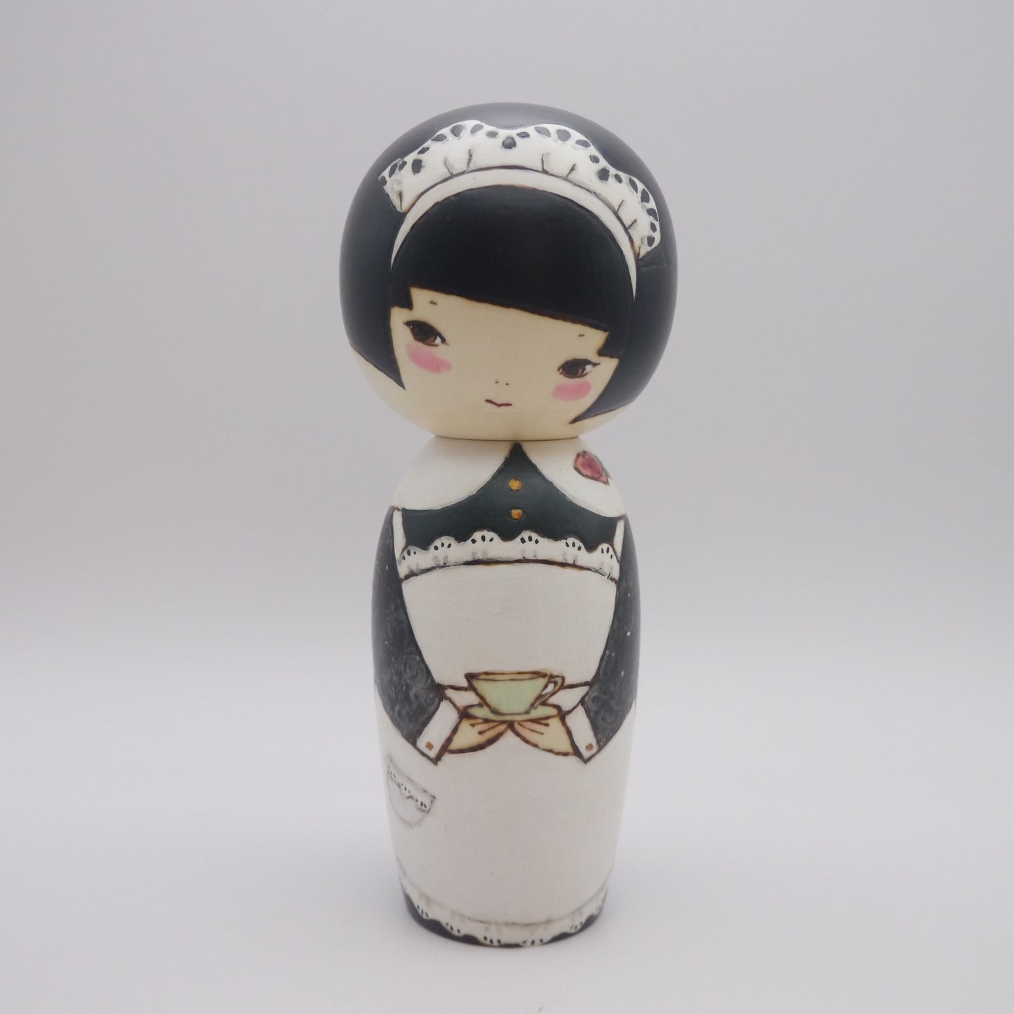 56 Kokeshi doll by Izumi Oki "Cafe"