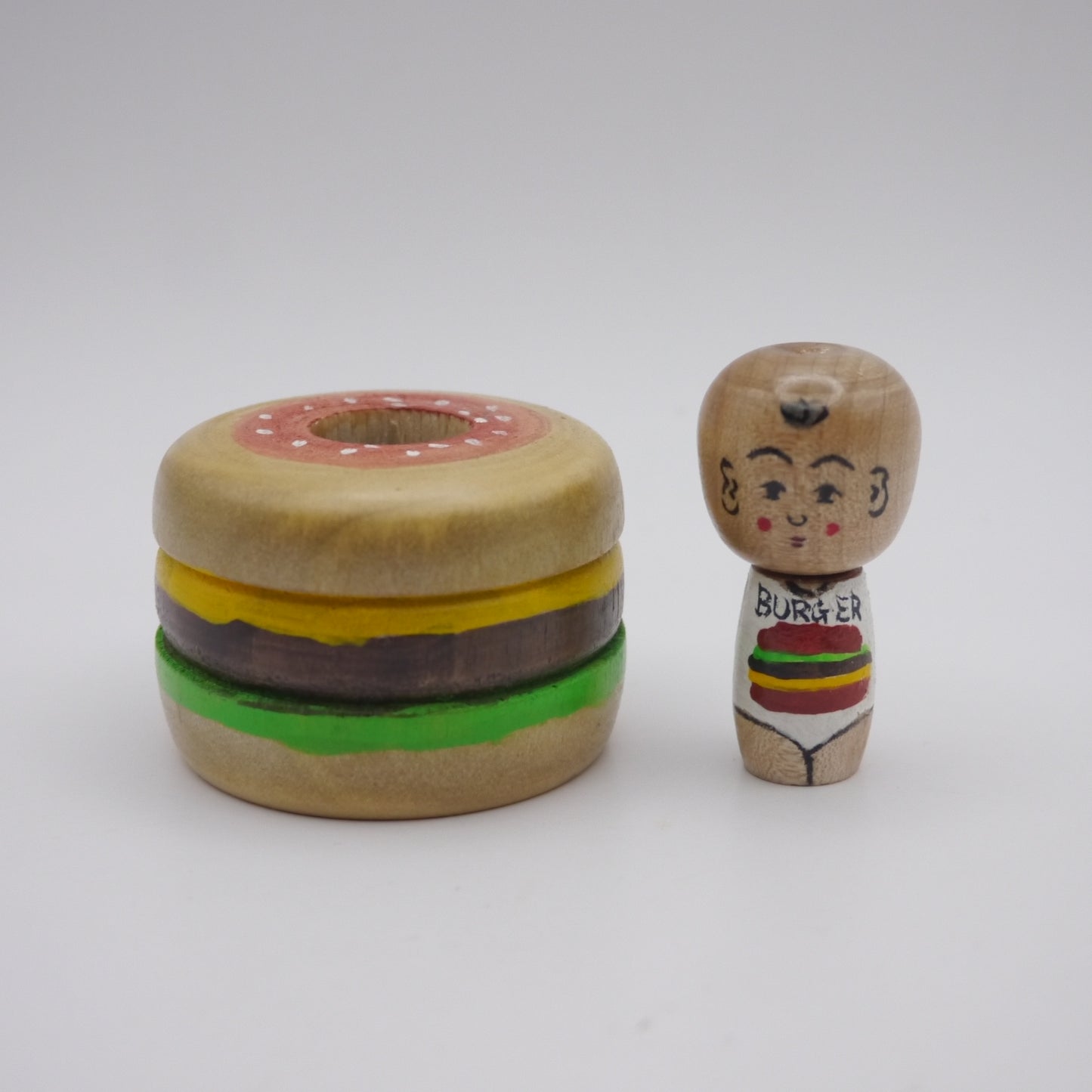 114 Kokeshi doll by Toshihiko Nishiyama Hamburger