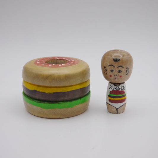 114 Kokeshi doll by Toshihiko Nishiyama Hamburger