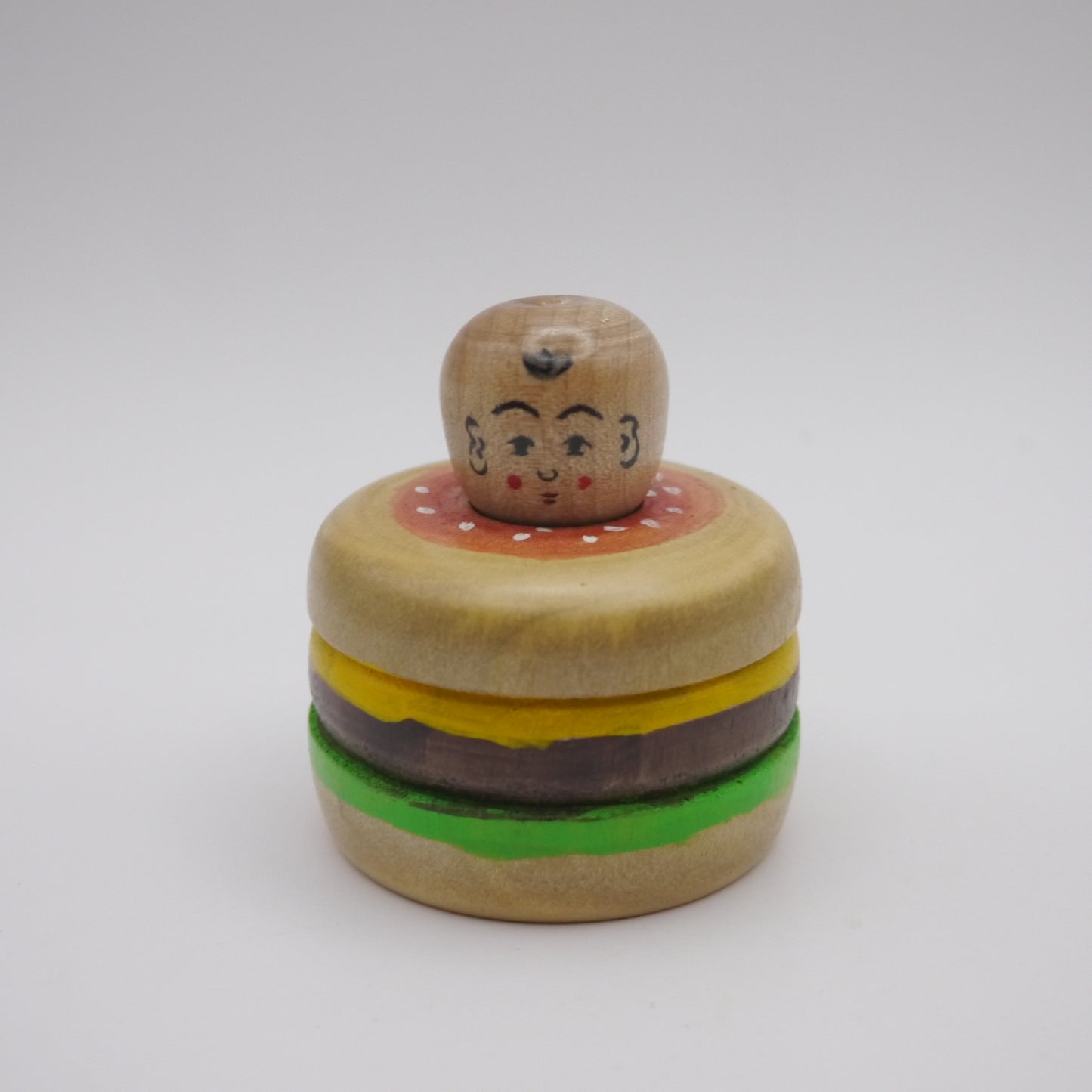 114 Kokeshi doll by Toshihiko Nishiyama Hamburger