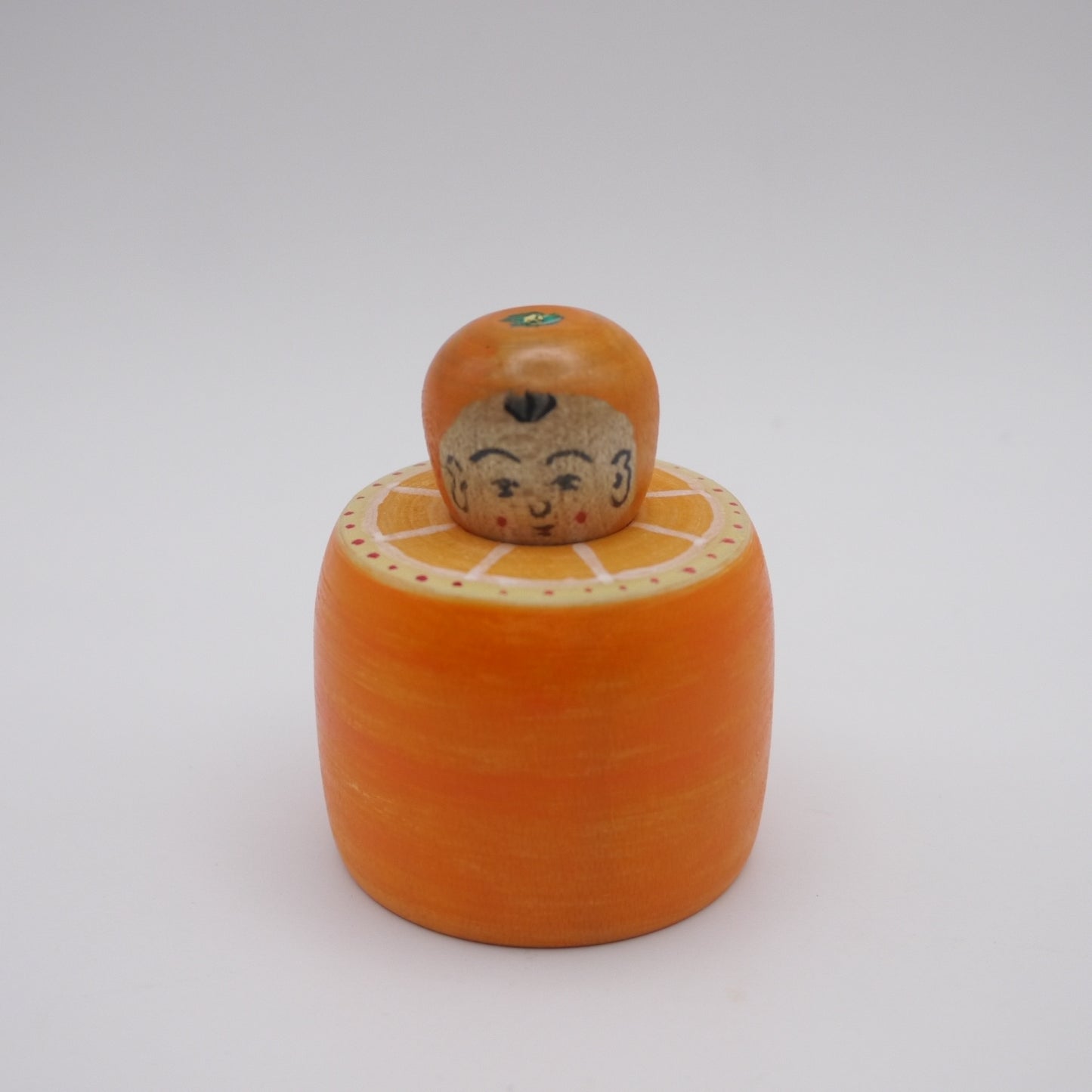 116 Kokeshi doll by Toshihiko Nishiyama Orange
