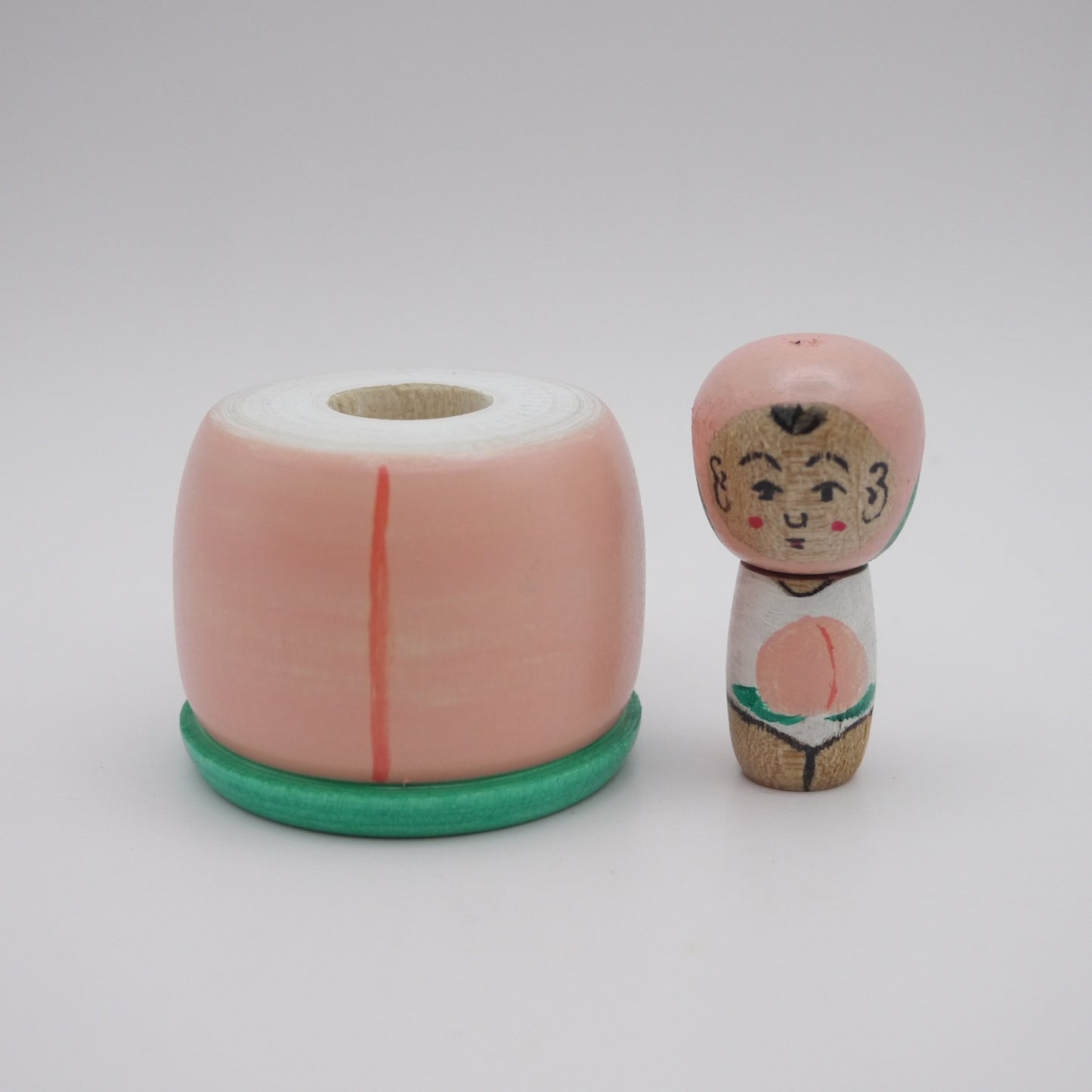 117 Kokeshi doll by Toshihiko Nishiyama Peach