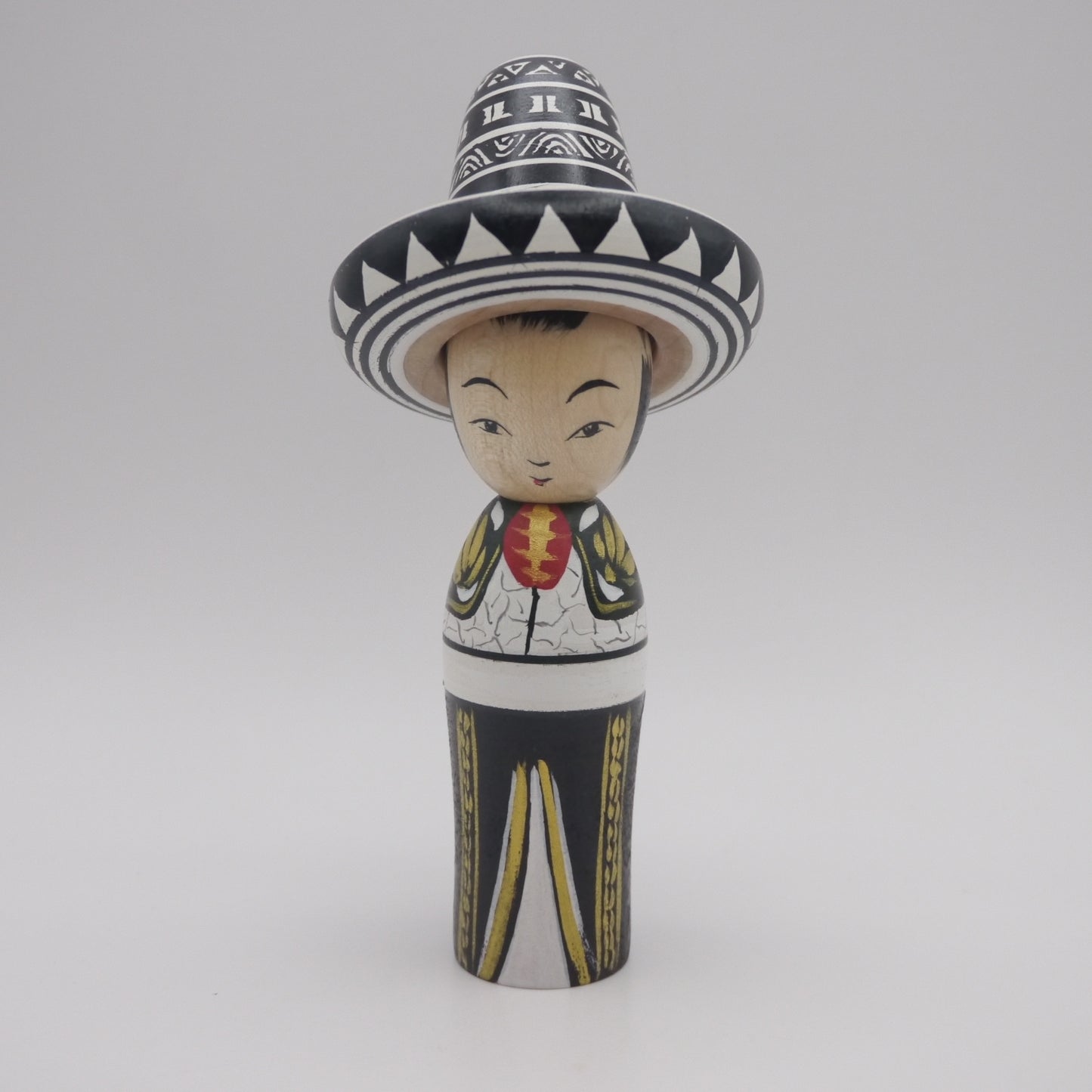 166 Kokeshi doll by Kikuhiro Shida Mexico style