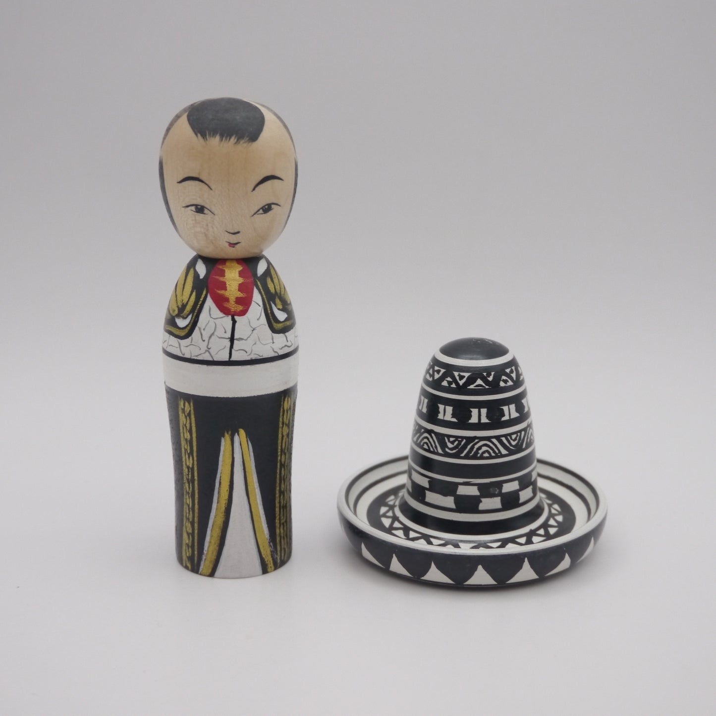 166 Kokeshi doll by Kikuhiro Shida Mexico style
