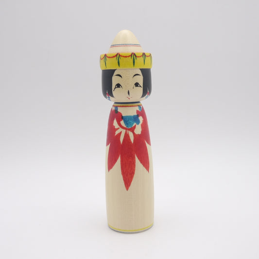 174 Kokeshi doll by Yasuhiro Sato Mexico style