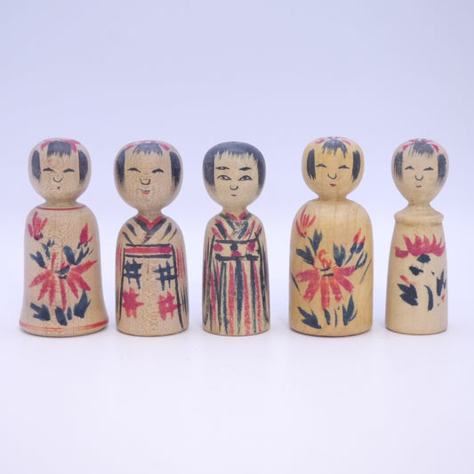 Kokeshi doll by Heishiro Abe Set of 5